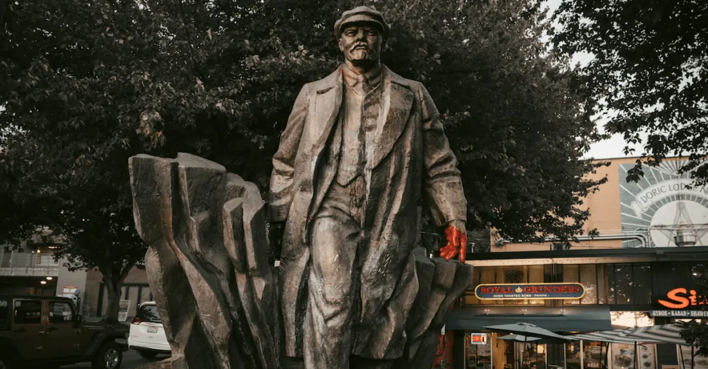 The one statue that remains untouched: Vladimir Lenin