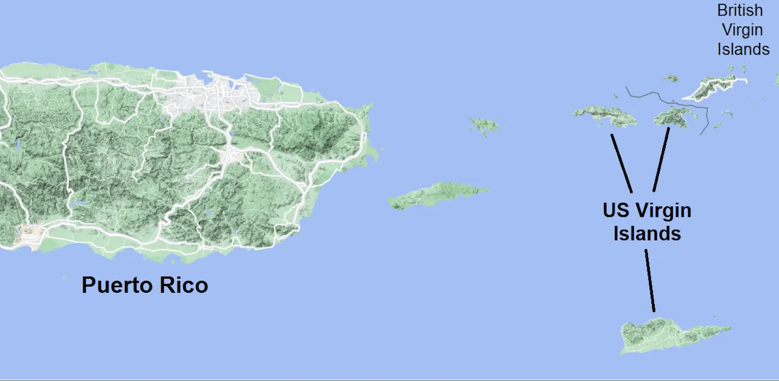 United States Virgin Islands Map