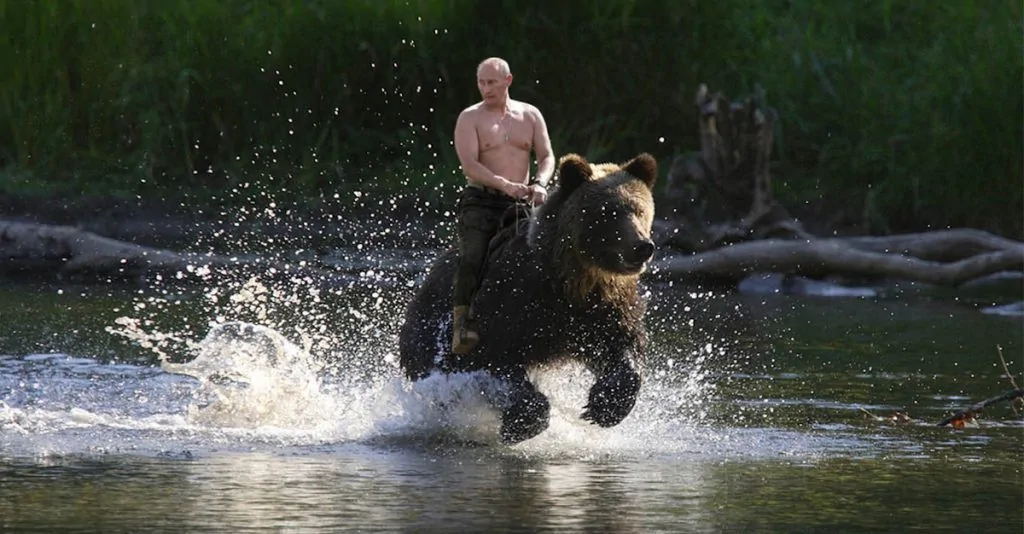 Putin Challenges Biden to Bear-Riding Competition to Settle Ukraine Standoff