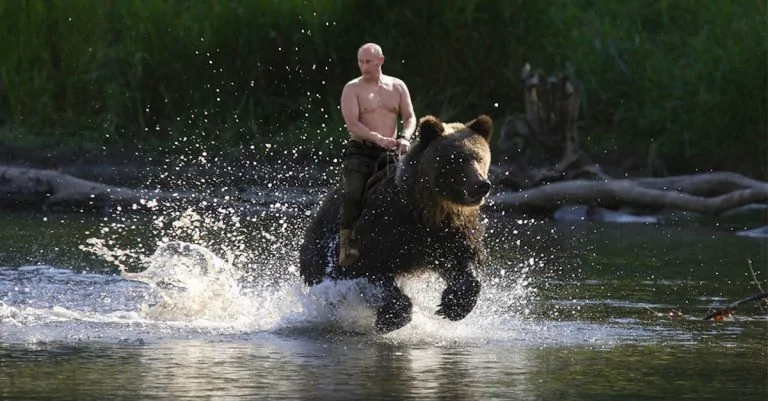 Putin Challenges Biden to Bear-Riding Competition to Settle Ukraine Standoff